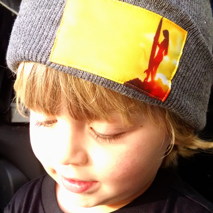 detail photo of custom beanie patch